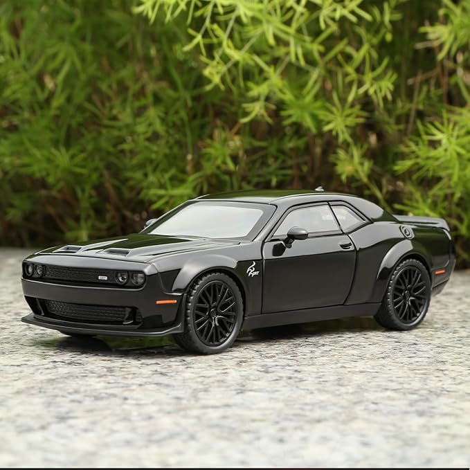SASBSC Toy Model Car for Kids 1: 32 Scale Challenger Die cast Metel Toy Cars for Pull Back Model Car with Sound and Light Toy Birthday Gifts for 3+ Year Old Boys and Kids