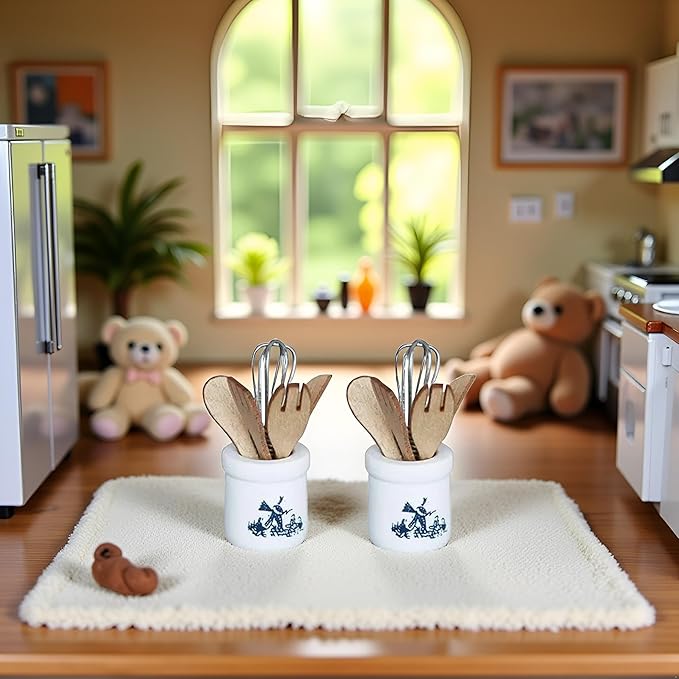 2Pcs 1/12 Miniature Kitchen Utensils Dollhouse Decoration Accessories, Décor, Decorations