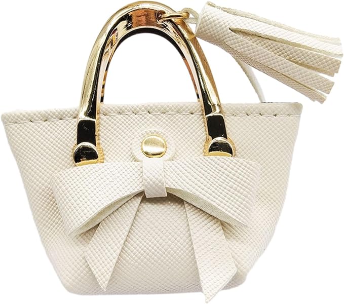 Milageto 1/6 Scale Dolls Handbag Doll Dress up Miniature Scene Decoration Miniature Tote Bag with Tie for 12 inch Dolls BJD Clothing, White