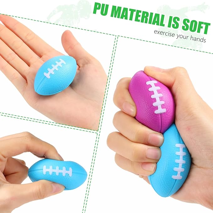 Blulu 30 Pack Mini Footballs Foam Stress Ball Bulk 2.17" for Kids Adult School Party Favor Gift Small Sports Valentines Ball Toy for First Year Down Birthday Party Homecoming Game Goodie Bag Stuffer