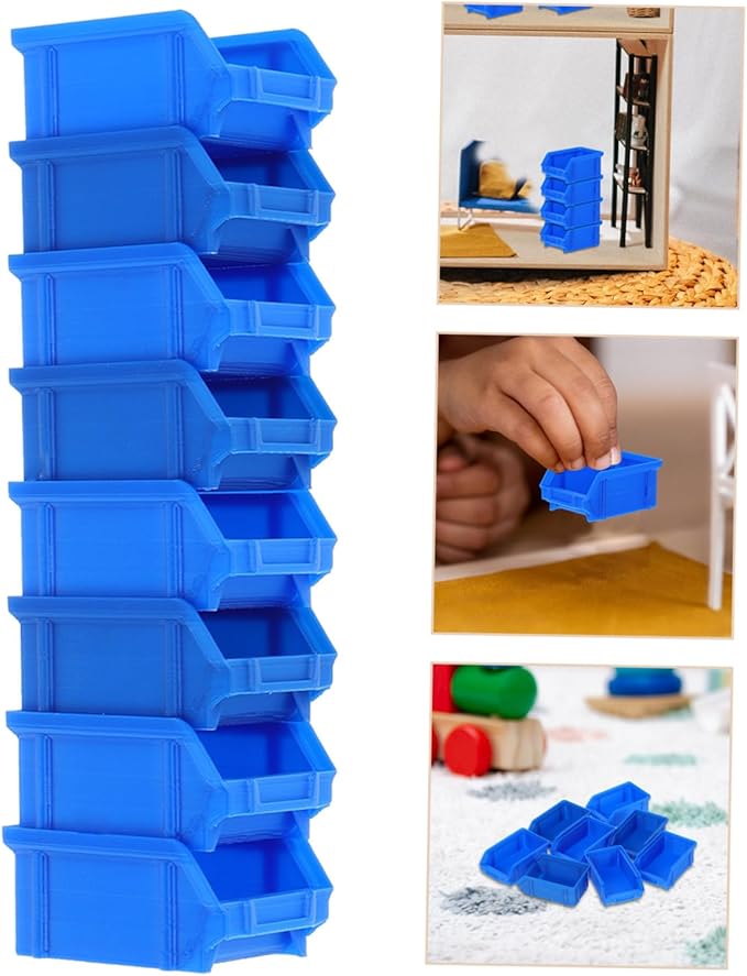 12pcs Miniature Plastic Storage Crates Dollhouse Accessories for Micro Landscape Decor Compact Lightweight Mini Baskets with Detailed Craftsmanship for Scale Model Storage