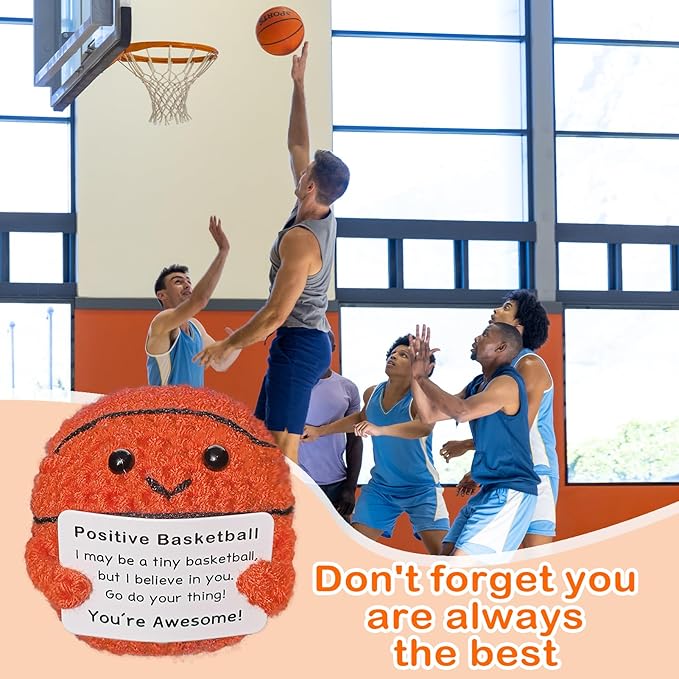 Zelaxeyi Funny Crochet Mini Basketball Gift for Basketball Lovers,Birthday Gifts for Men Women Basketballs Players Emotional Support Crochet