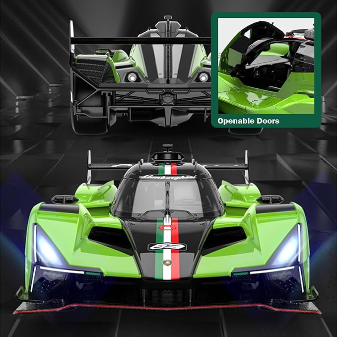 Voltz Toys 1/14 Scale Le Mans RC Car Licensed Lamborghini SC63 LMDh Remote Control Toy Car Model for Kids and Adults with Open Doors and Lights Gift for Kids and Adult