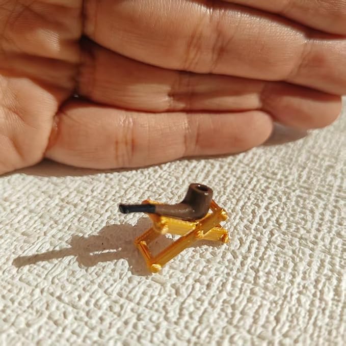 Charming Miniature Pipe and Stand Set - Dollhouse Decoration, Scene Accessories