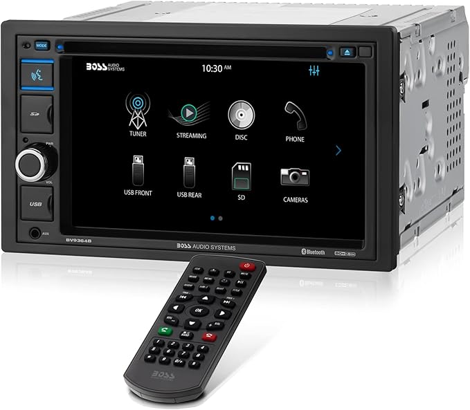 BOSS Audio Systems BV9364B Car Stereo DVD Player - Double Din, Bluetooth Audio/Hands-Free Calling, 6.2 Inch Touchscreen LCD Monitor, MP3 Player, CD, DVD, USB Port, SD, AUX Input, AM/FM Radio Receiver