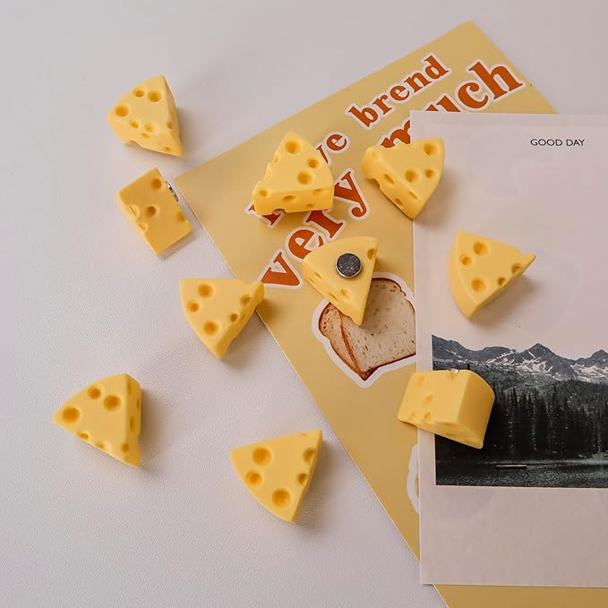 10 Pcs Cheese Refrigerator Magnets Perfect for Displaying Photos Notes Menus Schedules and Postcards on Refrigerators School Lockers Magnetic Whiteboards and Other Metal Surfaces