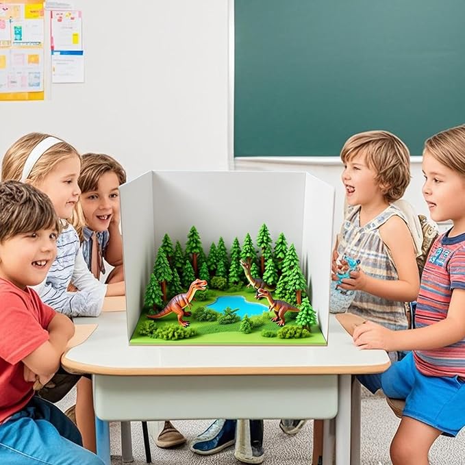 3 Pcs DIY Cardboard Diorama Display Kit – 11.8" x 8.7" x 8.3" Project Box with Double-Sided Tape, Ideal for Crafting Toys, School Projects & Model Scenes
