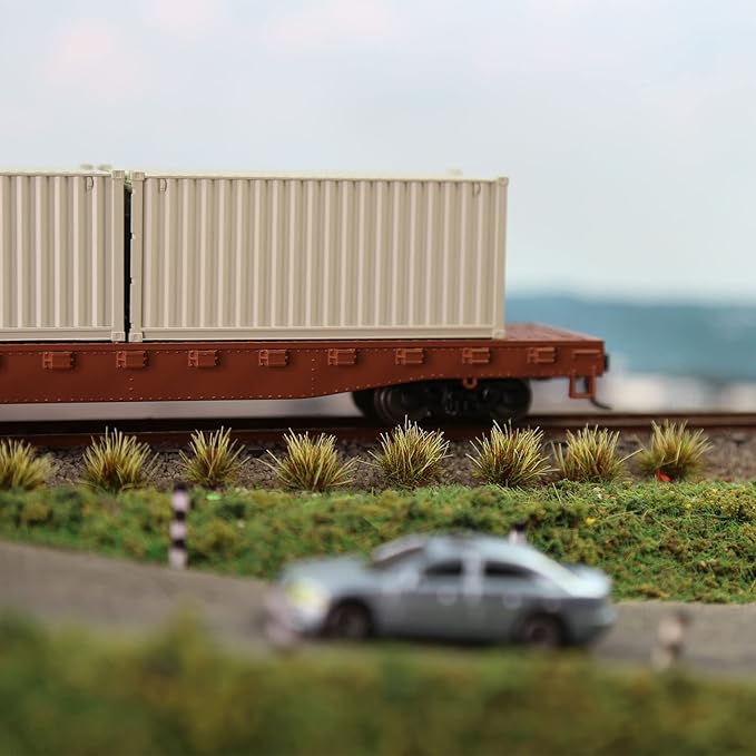 Evemodel Miniature Vegetation Bush Shrub Tufts Artificial Grass with Bases War Game Railroad Scenery (A)