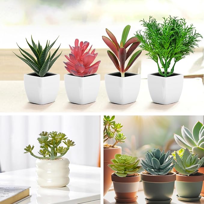 Bacucine 18pcs Artificial Succulent Plants Realistic Unpotted Fake Succulents Mini Faux Plants for Garden Office Party Indoor Outdoor Home Decor