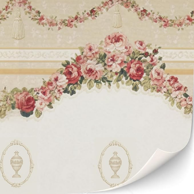 3 Sheets Self-Adhesive Wallpaper for Dollhouses - 1:12 Scale Antique Classic Victorian Wallpaper (Victoria)