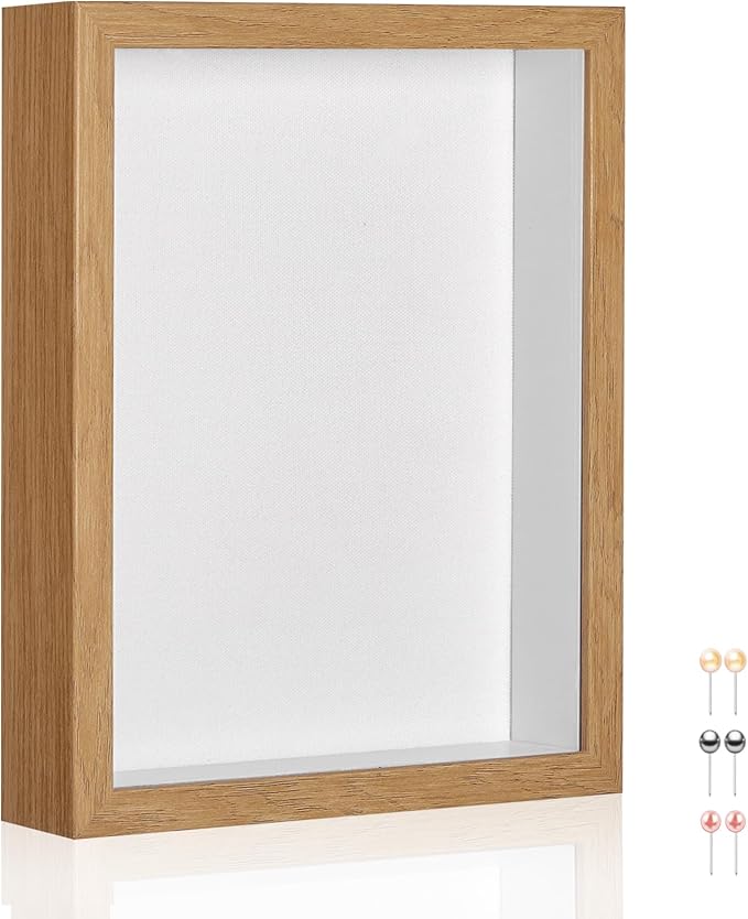 12x16 Shadow Box Picture Frame Display Case with Soft Linen Back-Thickened Panel,Large Brown Deep Shadow Box Frame 12x16 for Jersey Graduation Items Flower Craft Memorial Gifts
