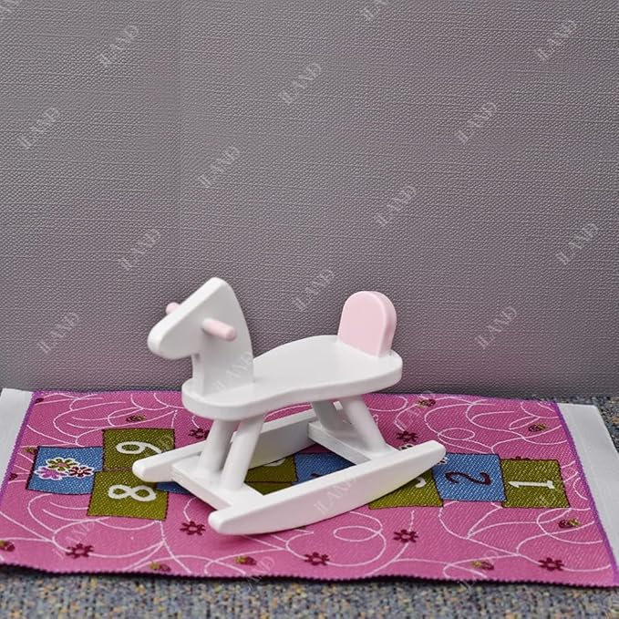 iLAND Miniature Dollhouse Accessories of Carpet for Dollhouse Furniture on 1/12 Scale and 3” - 12” Dolls, Woven Dollhouse Rugs 6” x 3.8” (2pcs Princess)