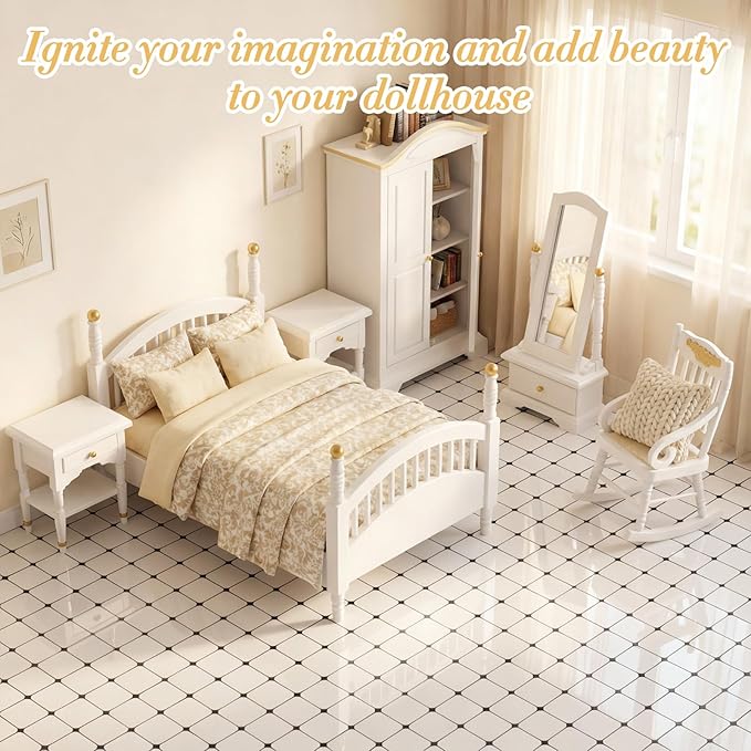 Flutesan 3 Pcs Miniature Dollhouse Wallpaper and Flooring Peel and Stick 1:12 Scale Self Adhesive Doll House Wallpaper DIY Mini Dollhouse Accessories 8.27 x 11.69 Inch (Checks)