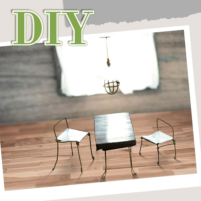 Flutesan 6 Pcs Miniature Dollhouse Wallpaper and Flooring Peel and Stick Mini DIY Self Adhesive Dollhouse Accessories 8.27 x 11.69 Inch (Natural Style)