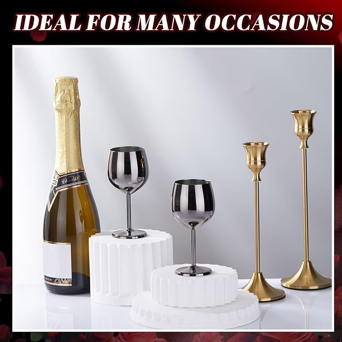 Remerry Set of 6 2.36 oz Black Stainless Steel Shot Glasses Cute Mini Wine Glass Reusable Metal Shot Cups Barware for Tasting Brandy Drinking Snifter Whiskey Bourbon Tequila Bar Gift Party Supplies