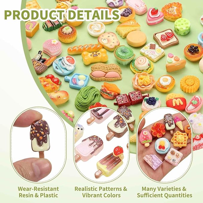 Dollhouse Miniature Food, Cute Mixed Luminous Fruit Sauce Popsicles Figures Toys Mini Resin Foods Trinkets for Pretend Play Kitchen Cooking Game & Doll House (Mixing Colors, 20pcs)