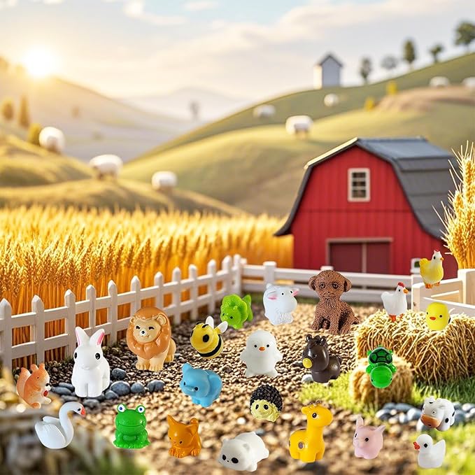 36Pcs Mini Resin Animals Figures Miniature Animal Figurines Tiny Animals Set for Home Decor and Garden Decoration & Collectibles