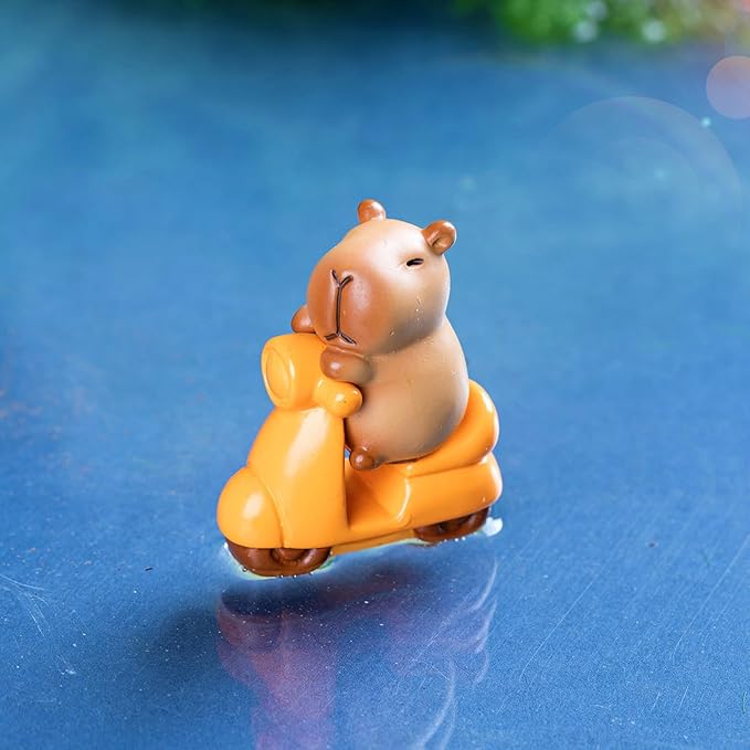 Mini Capybara Figurines 13 Pieces Tiny Capybara for Car Dashboard Dollhouse Miniatures Mini Resin Animals for Fairy Garden Home Decor Capybara Birthday Decorations
