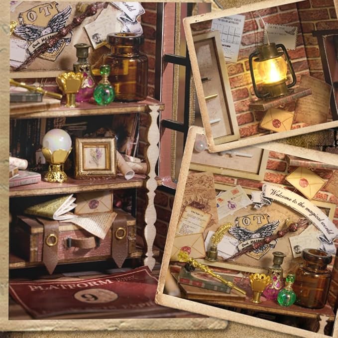 GuDoQi DIY Miniature House Kits, DIY Miniature Dollhouse Kit with Furniture, Tiny House Kits 1:24 Scale, Creative DIY Crafts for Adults Teen, Christmas Birthday Gifts, Magic Shop
