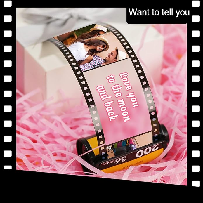 Personalized Custom Photo Picture Camera Film Roll Keychains with Photo Reel Album, Personalized Gifts with MultiPhoto