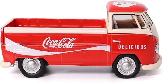 Motor City Classics Coca-Cola Diecast Collectible | 1962 Volkswagen Cargo Van Red-White 1:43 Scale Model 432201 Officially Licensed