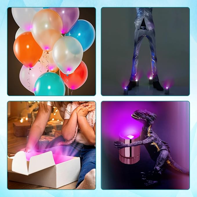 10pcs Miniature LED Spot Lights for Craft, Battery Operated Small LED Light with Battery for Dollhouse Mini Paper Lanterns Party Micro Spotlights Decorations Doll House DIY Projects (Pink)