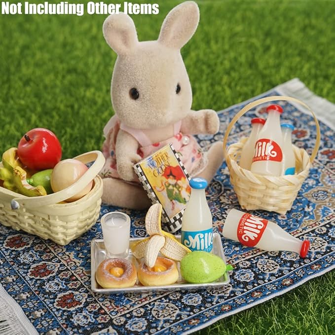 Odoria 1/12 Miniature Milk Bottles Dollhouse Decoration Accessories, 10Pcs