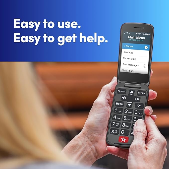 Lively Jitterbug Flip2 - Flip Cell Phone for Seniors - Not Compatible with Other Wireless Carriers - Must Be Activated Phone Plan - Graphite Flip Phone