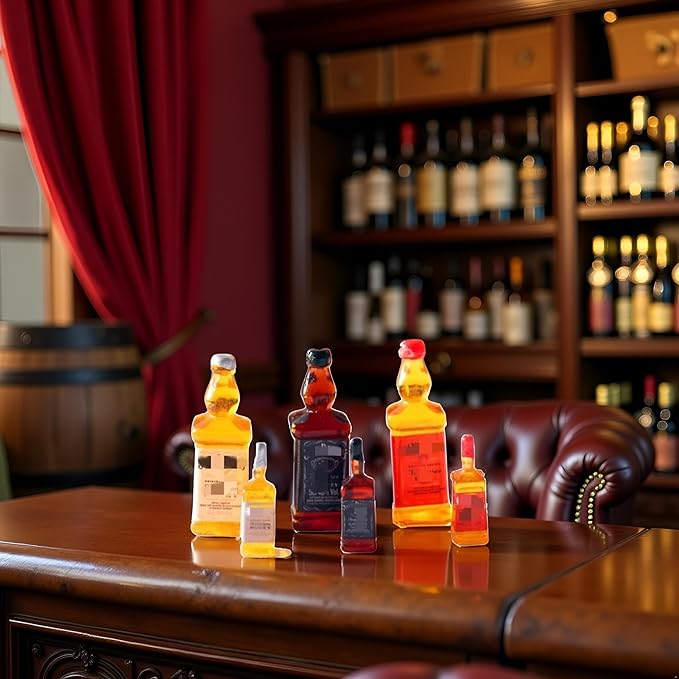 6Pcs/Set Dollhouse Decoration Accessories, 1:12 Dollhouse Simulation Mini Wine Bottle Food Play Excellent Quality and Creativ