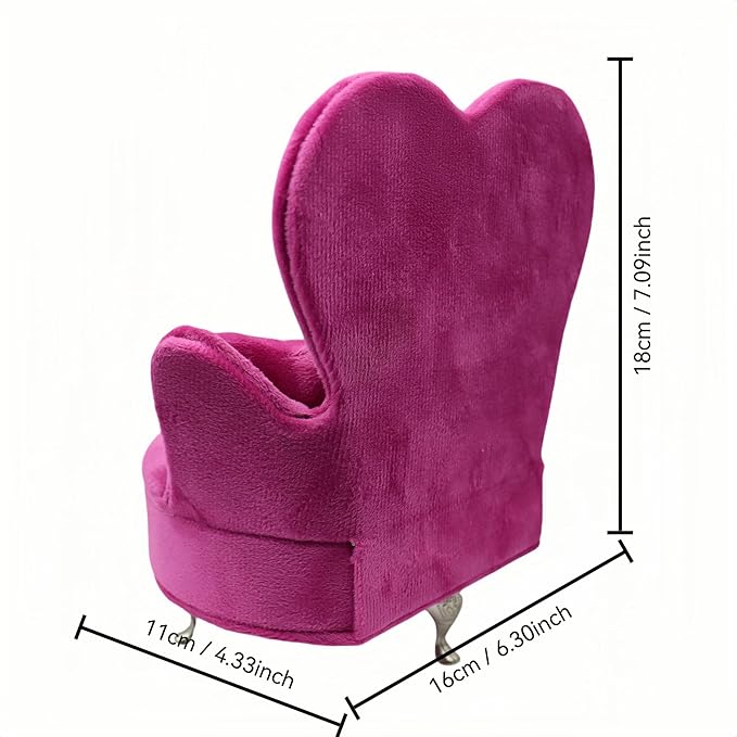 CONCISE Adult Dollhouse Furniture 1/6 1/12 Scale Miniature Velvet Sofa Hidden Jewelry Box for Women 14+ Collectors Ring Earring Necklace Bracelet Trinket Keepsake Storage Diorama Model Kit Display