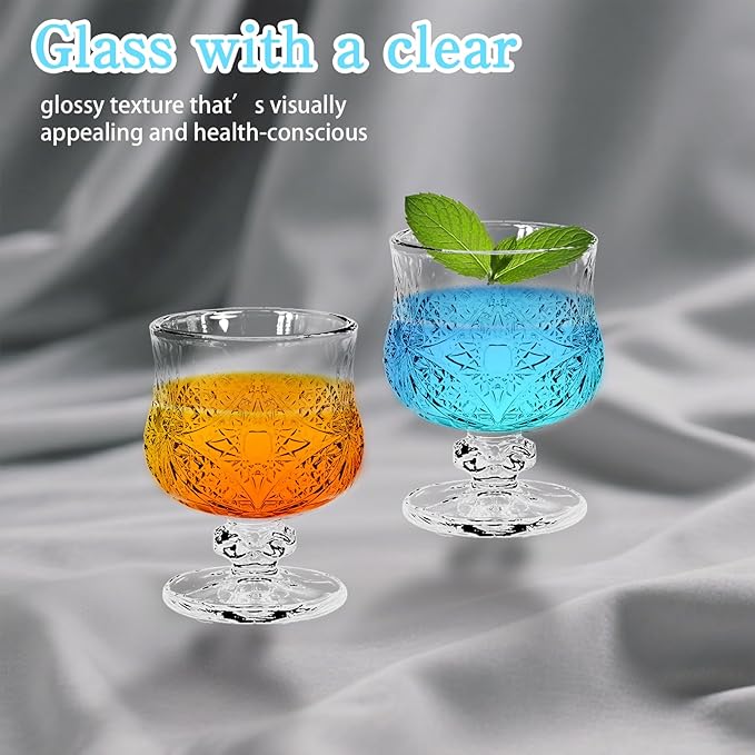 LECEHIVO 48 Pcs Shot Glass Bulk Set with Stem 1.5 oz Mini Cordial Glasses Clear Cute Sherry Glassware for Liqueur Wine Whiskey Tequila Beverage Wedding Party Bar Supplies