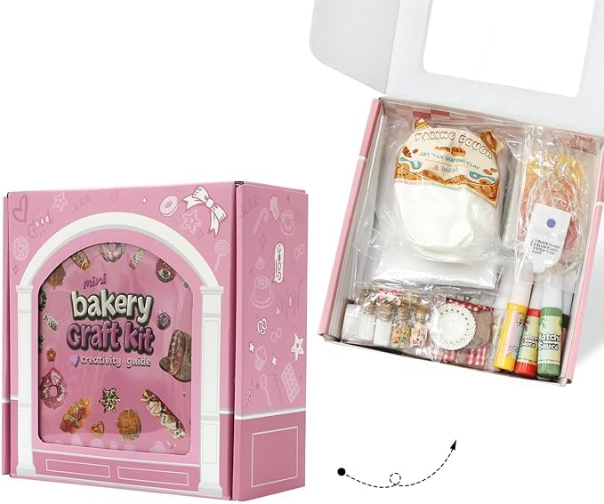 iLAND Air Dry Clay for Kids Teen Craft for Girls 8-12 Arts and Crafts for Kids Activities Modeling Clay Kit of Miniature Food DIY Crafting Birthday Gifts for Girl Ages 9 10 11 Christmas Ideas Creative