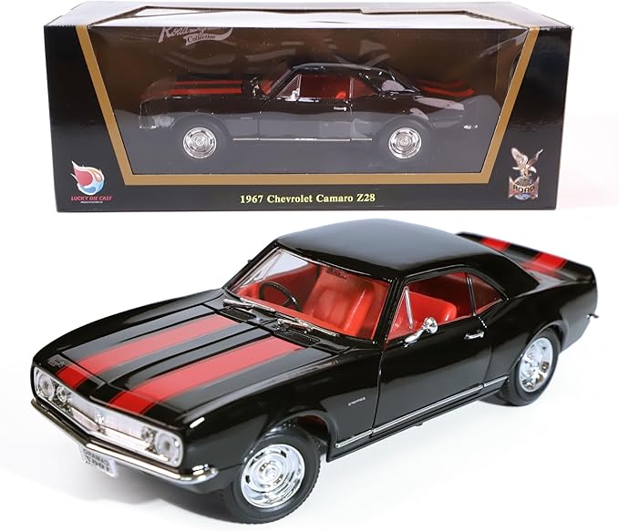 1967 Chevy Camaro Z28 1:18 Scale Diecast Model Premium Alloy Sports Toy Cars with Display Case, Working Steering, for Kids Men and Teens Dad 14+ Year