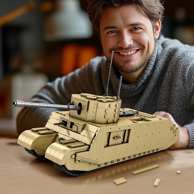 Reobrix TOG2 Tank Building Set, WW2 Military British Armed Tanks Building Block Set for Military Fans 77032, World of Tanks Licensed Product, MOC Tank Model Toy Gift for Adults and Teens（1427 PCS）