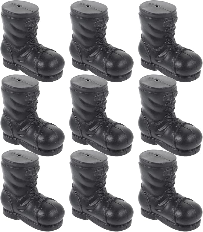 CHRWAKLE 10Pcs Mini Santa Boots Black Elf Shoes for Christmas Crafts Dollhouse Decorations