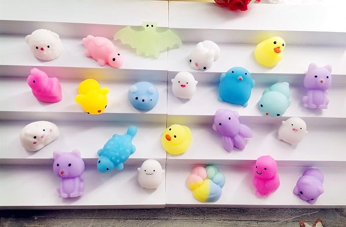 Bulk Squeeze Classroom Students Prize,Goodie Bag Stuffers, Mini Squishy Holiday Rewards Party Favors (30 Animal)