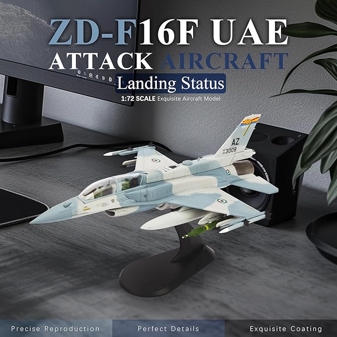 HANGHANG 1/72 Military Model Plane F16F UAE Alloy Fighter Plane Model Airplane for Collection and Gift