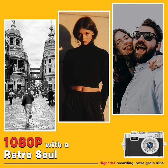 Mini Keychain Camera, 1080P & 2MP Retro Aesthetic, 32GB Memory, Pocket-Sized Vintage Camera, Christmas Birthday Gift for Friends