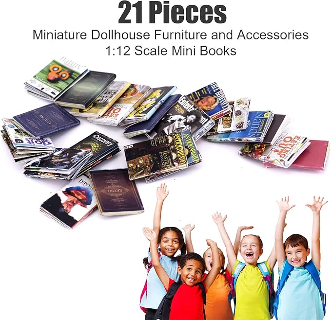 Dollhouse Miniatures Magazine Books Mini Books Mini House Accessories Books Model Dollhouse Accessories 1:12 Scale DIY Puzzle Project Doll House Furnishings Accessories