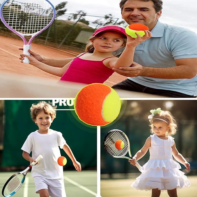 LIYUANBAIHUO Tennis Balls Low Compression Stage Tennis Ball for Beginners Youth Kids Training Practicing for Easy Transport