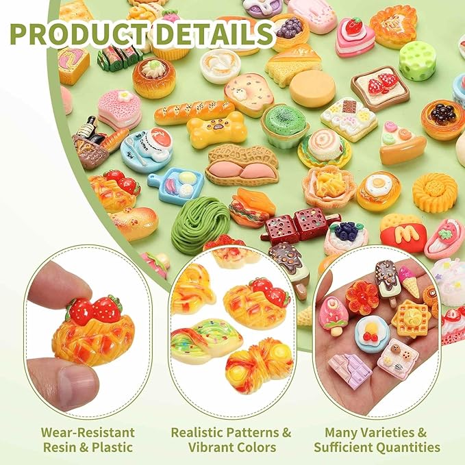 Dollhouse Miniature Food, Cute Mixed Bow Tie Bread Figures Toys Mini Resin Foods Trinkets for Pretend Play Kitchen Cooking Game & Doll House Decor (Mixing Colors, 20pcs)
