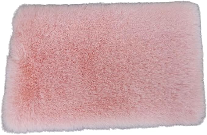 Miniature Square White Rug, Soft Carpet Decor for 1/12 Scale Dollhouses, Lightweight and Decorative Accessory for Doll House Interiors (Pink)