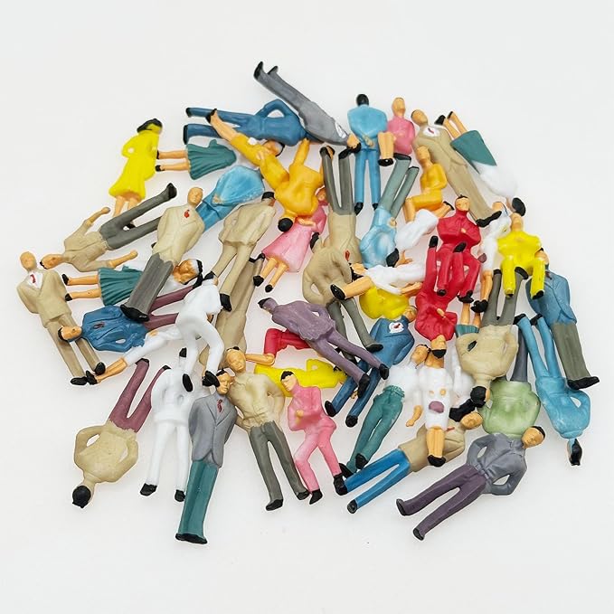 Cayway Fairy Garden Accessories, Miniature Garden Micro Landscape Decoration for DIY Craft, Miniature Scenes, 50 PCS 1:50 Scale People