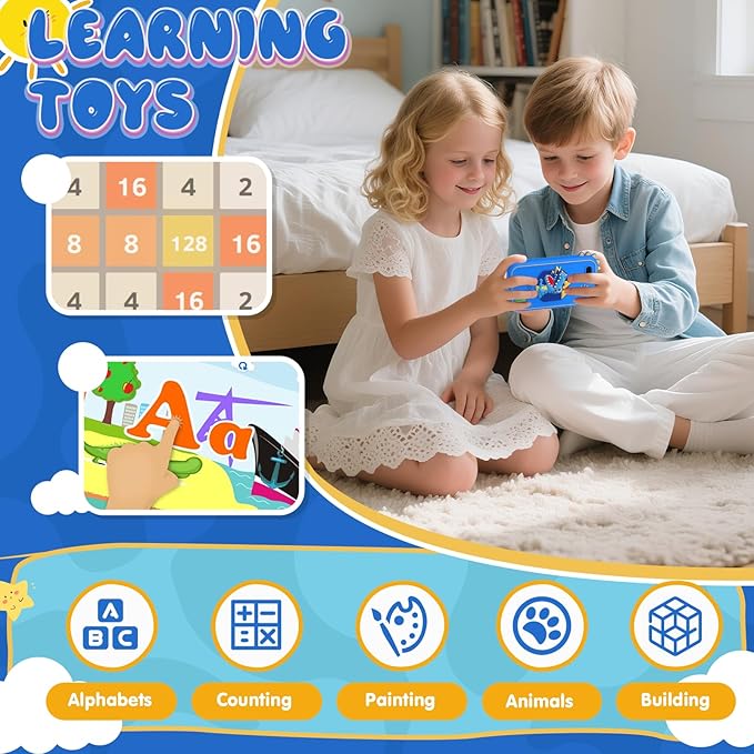 Kids Smart Phone Toys for Boys,Christmas Birthday Gifts for Girls Age 3-10 Kids Cell Phone Toys with 2.8" Touchscreen 20 Learning Games Dual Camera Music Player, 8G SD Card