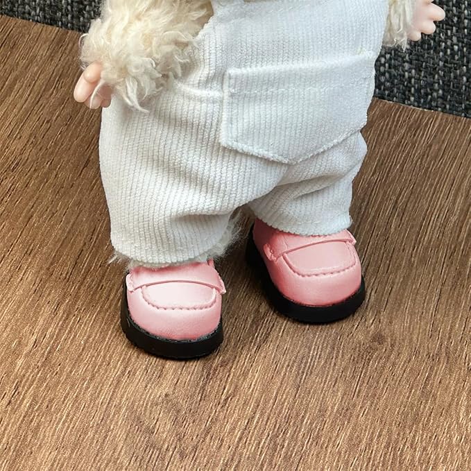Compatible with Labubu Doll Shoes for 17cm Doll,Shoes Used for Labubu Accessories(A-Pink)