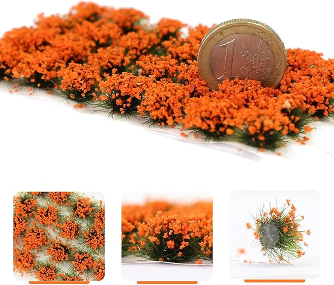 Miniature Vegetation Bushy Shrubs Tuft Flowers with Model Bases War Game DIY Railway Terrain Scenery (H)