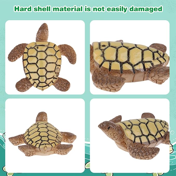 24 Pcs Miniature Sea Turtles Sea Turtle Figures Ocean Animal Figurines Mini Turtle Figurines for DIY Home Fairy Garden Office Fish Tank Birthday Party Favor Decorations