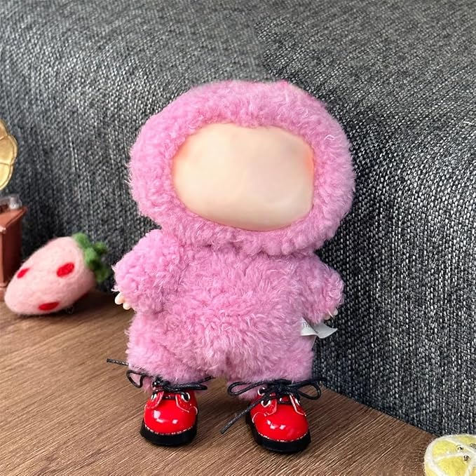 Compatible with Labubu Doll Shoes for 17cm Doll,Shoes Used for Labubu Accessories (P-Red)