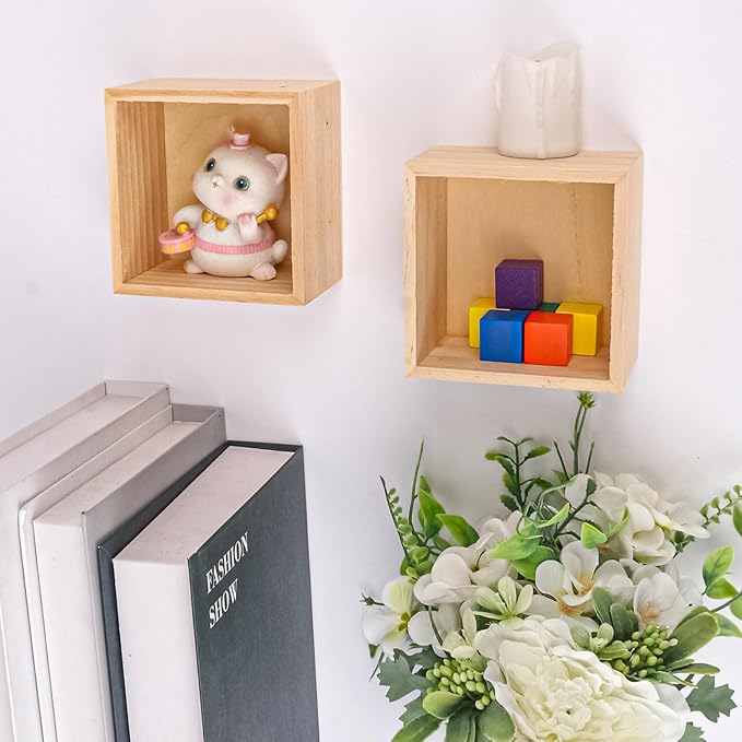 18 Pack 4 x 4 Inches Unfinished Wooden Boxes, Small Unfinished Square Wood Box Bulk, Small Wooden Box for Art Collectibles, Jewelry Storage, Home Decor, Succulent Plant Pot