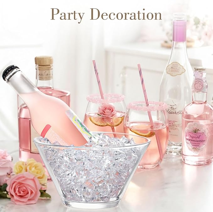 DomeStar 1000PCS Fake Ice, Acrylic Fake Diamonds Vase Filler Plastic Gems Clear Rocks for DIY craft Table Scatter Decor